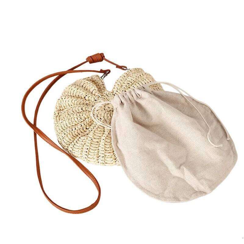 Meet You New Round Conch Shaped Straw Fashion Handmade Paper Weaving Women Crossbody Cute Summer Beach Bag Female Purse