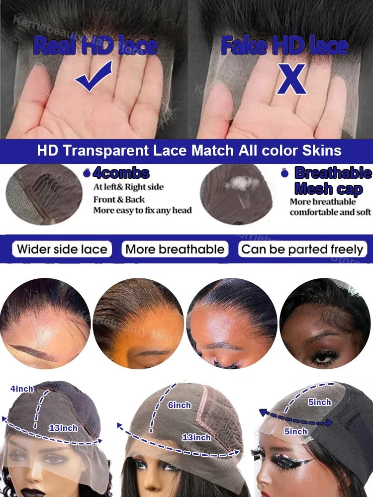 200 Density Wear And Go 30 34 Inch Bone Straight Ready To Wear 13x4 HD Lace Front Human Hair Wigs Lace Frontal Wig Synthetic Lace Front wigs