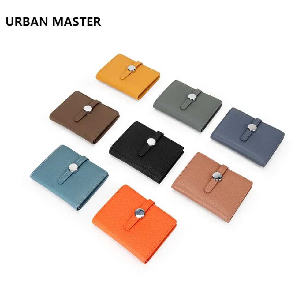 URBAN MASTER Cowhide Womens Short Wallet Genuine Cow Leather Fashion Drawstring Wallets Female Coin Purse Card Holder Z250621