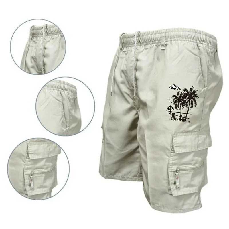 Men Army Camo Cargo Shorts Multi Pocket Casual Summer Military Tactical Shorts Outdoor Loose Short Pants Plus Size Style Fabric W250621