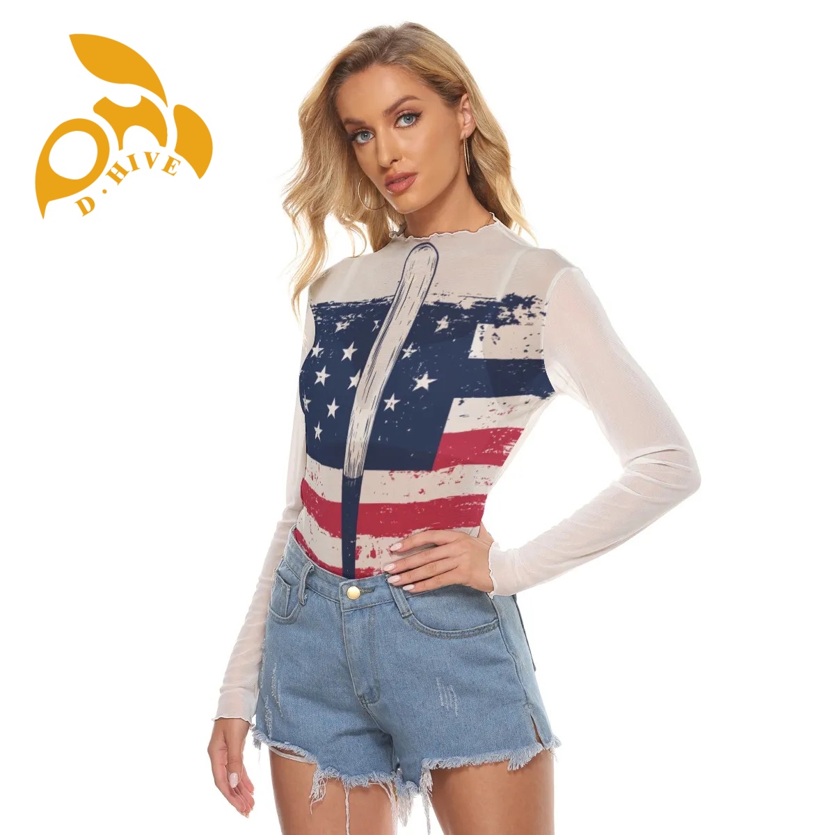 Free ship, DIY fashion designion customized Customized All-Over Print Women's Mesh T-shirt for woman new cool sexy high quality