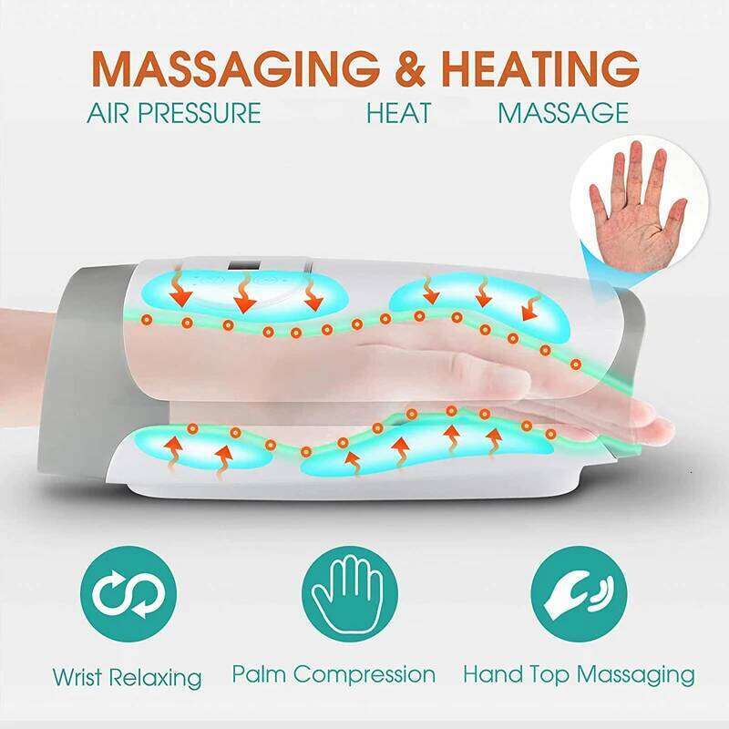 Smart Air Compression Palm Massager Heated Physiotherapy Acupoint Finger Wrist Hand Spa Massage Relax Pain Relief