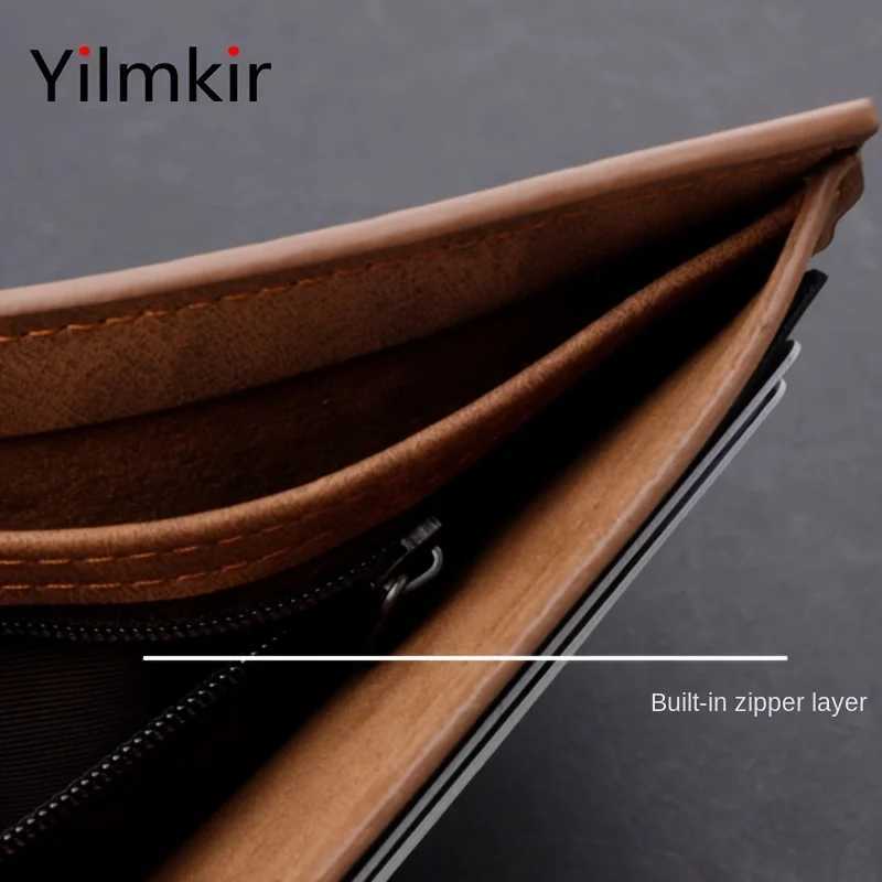 Business Mens Multi Card Holder Coin Purse FAshion Multifunctional Bifold Men Short Zipper CAsh Wallet Z250621
