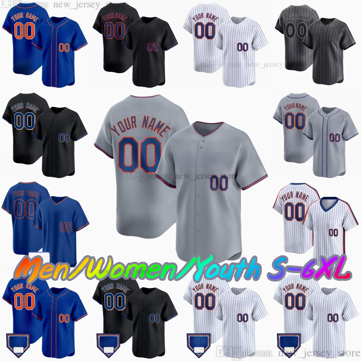 Custom S-6XL 2025 New 12 Francisco Lindor Baseball Jersey Stitched 39 Edwin Diaz 20 Pete Alonso 9 Brandon Nimmo 6 Starling Marte 1 Jeff McNeil 22 Juan Soto jerseys