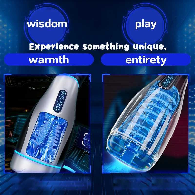 Masturbation Cup Automatic Suction Vibration Can Be Warmed and Voice Interactive Male Vaginal Sex Toys Adult Products W250621