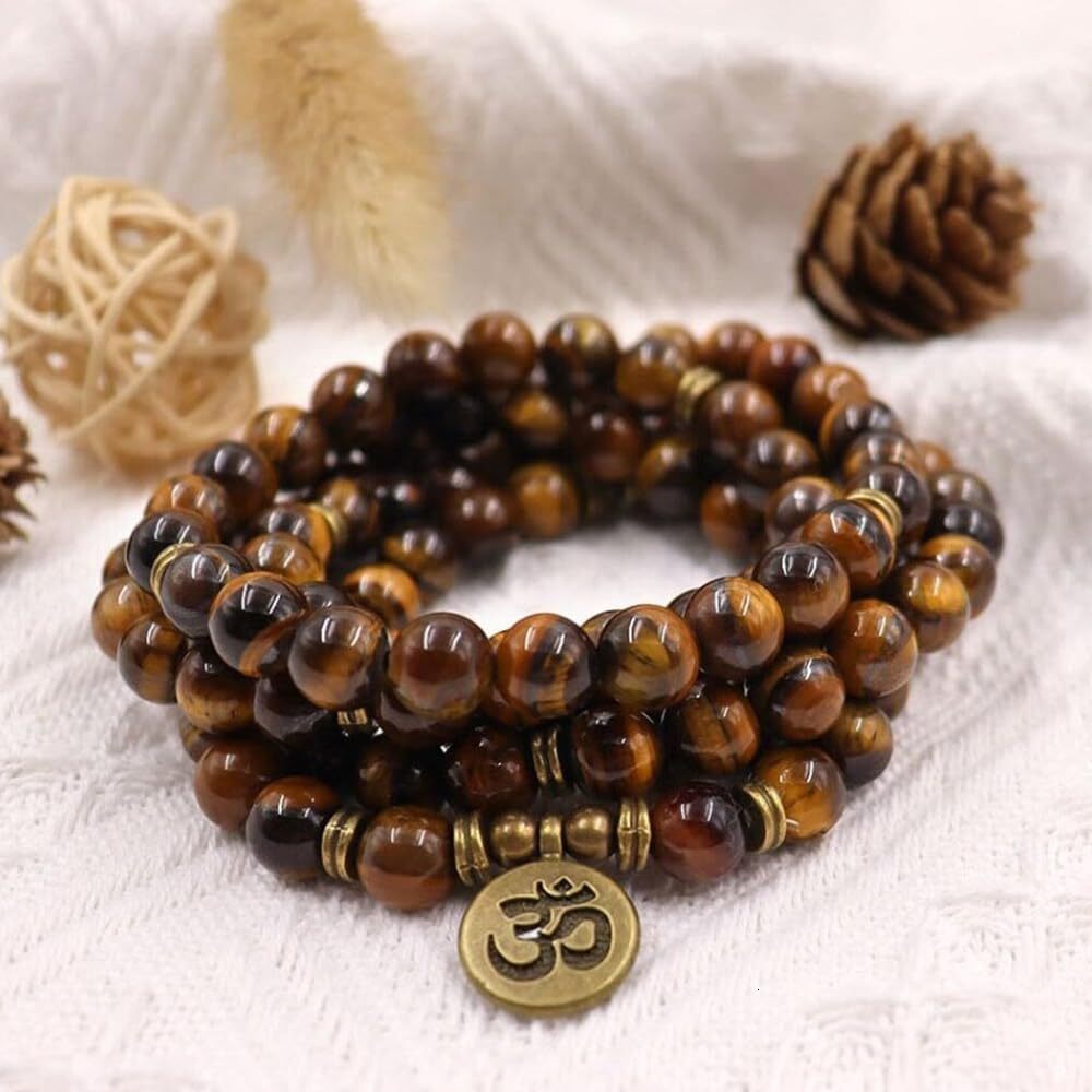 Luxury Bead Strand Bracelet 108 Buddhist Prayer Beads Yoga Meditation Green Malachite Beads Necklace Women man Wealth Attraction Buddhist Consecration