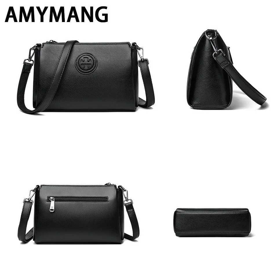PU Leather Crossbody Bag for Women 3 Layers High Quality Design Zipper Solid Color Pattern Casual Daily Use Shoulder Bag Z250621