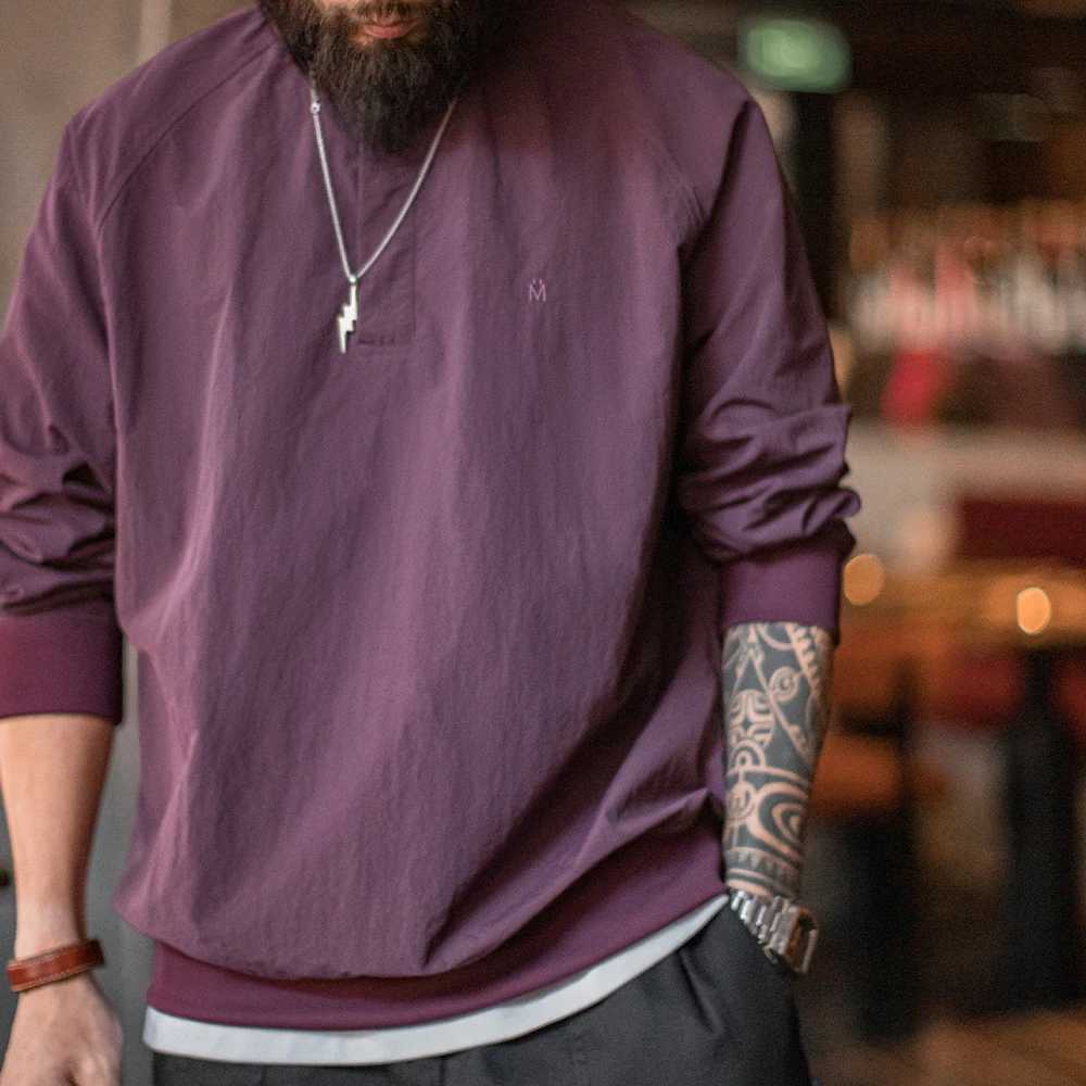 Maden Vintage Baseball Collar Sweatshirt New Years Red Top Loose Round Neck Pullover for Mens Spring Fall Long-Sleeved T-Shirt XJ250621
