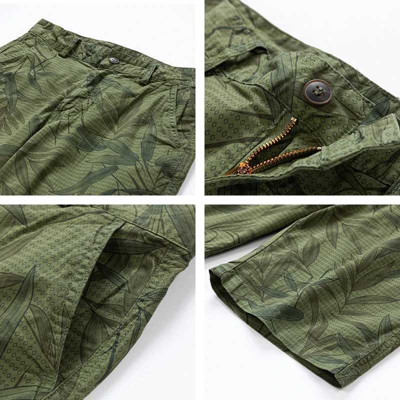 Men Summer New Casual Vintage Classic Pockets Camouflage Cotton Cargo Shorts Men Outerwear Fashion Twill Cotton Jogger Shorts Male W250621