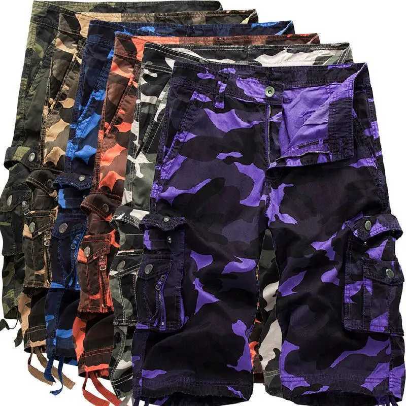 Multicolor Outdoor Large Size Loose Multicolor Camouflage Pants Casual Beach Shorts Cargo Shorts Summer Streetwear Men Capris W250621