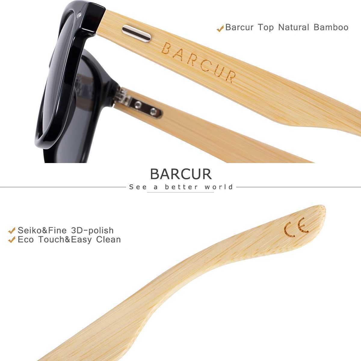 BARCUR Pink Sunglasses Wood Bamboo Sun Glasses Women Fashion Mirror Eyewear Men Brand Designer W250621