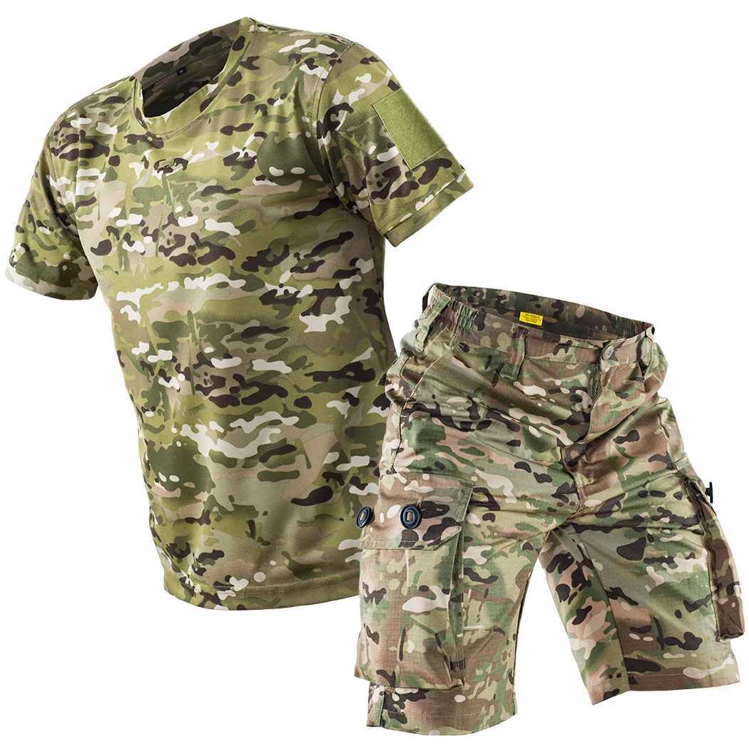 MEGE 2023 New Camouflage Casual Shorts Men Tactical Camo Cargo Short Pants Gym Running Hiking Short Sets Streetwear W250621