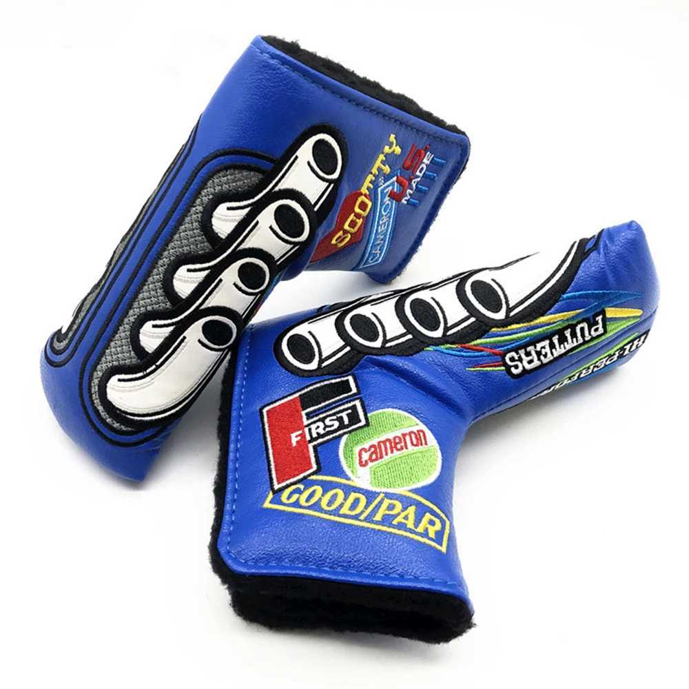 Golf Blade Putter Cover Elegant Embroidery Premium Leather Golf Blade Putter Headcover Putter Head Covers Y250620