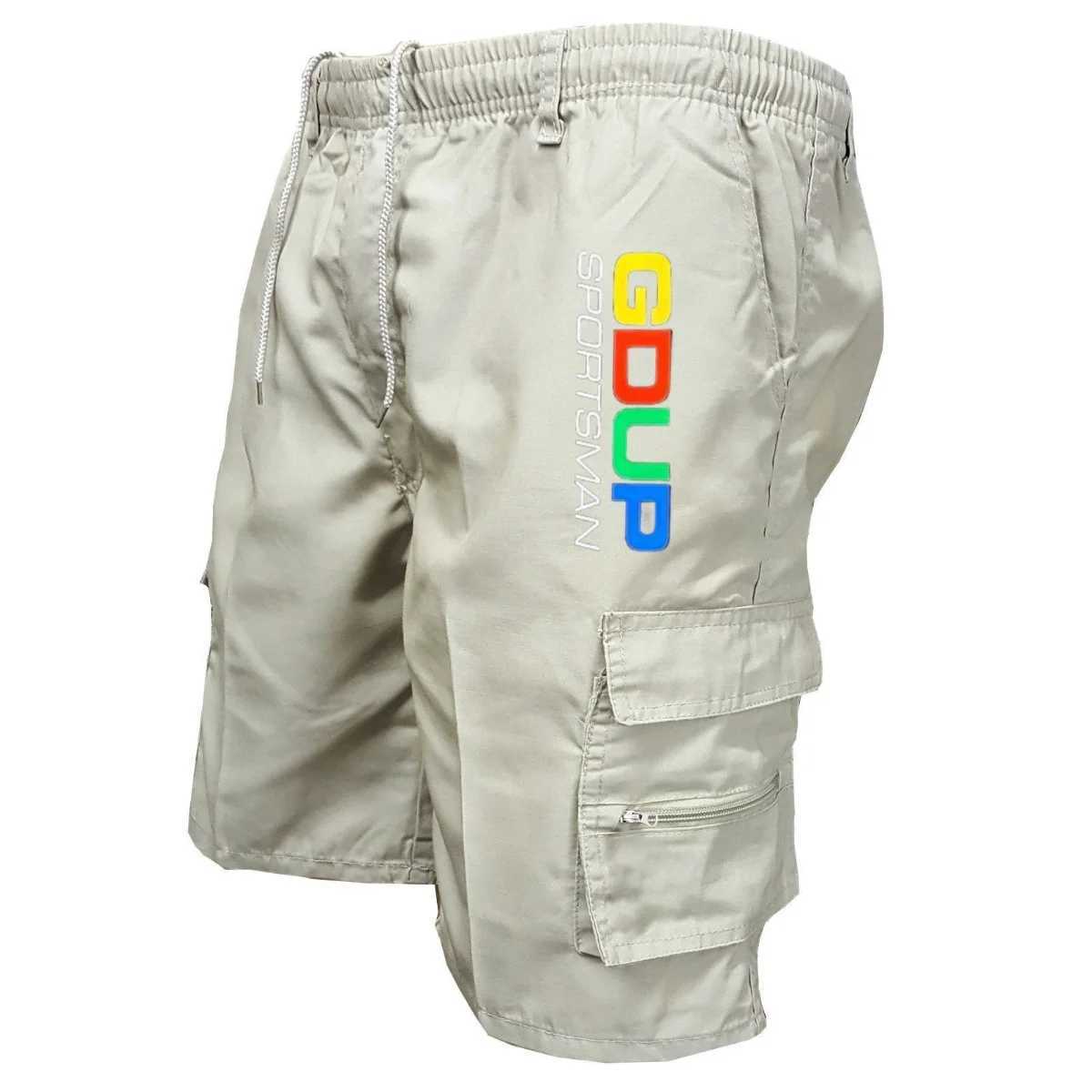 2025 Summer Mens Casual Work Pants Shorts Loose with Multiple Pockets and Elastic Waist for Fashionable Outdoor Sports Wear W250621