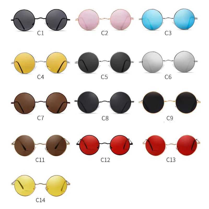 Trendy Round Polarized Sunglasses High Quality Brand Design Vintage Party Men Circle Small Frame Women Yellow Shades Sun Glasses W250621