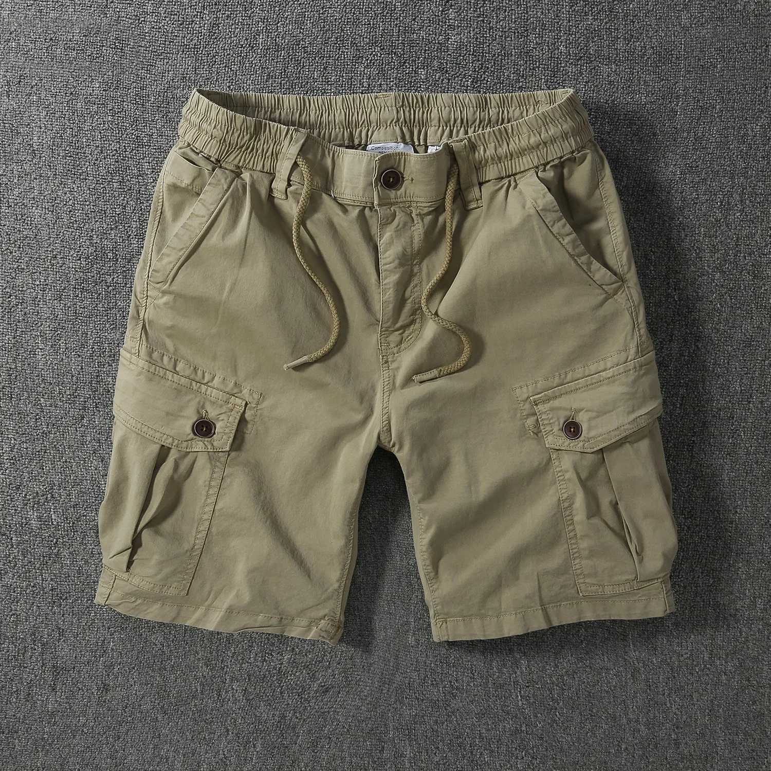 Summer Mens Cargo Shorts Cotton Shorts Korean Fashion Khaki Short Pants Harajuku Mens Clothing Hot Sales Casual Sweatpants W250621