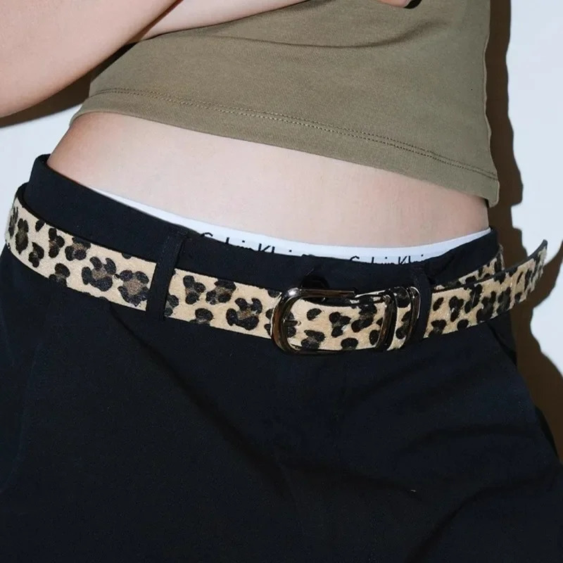 Y2K Jeans Leopard Print Belt Spice Girls Snakeskin Pattern Belts Alloy Buckle Waistband Unisex Long Term Use PU Leather Belt 250617