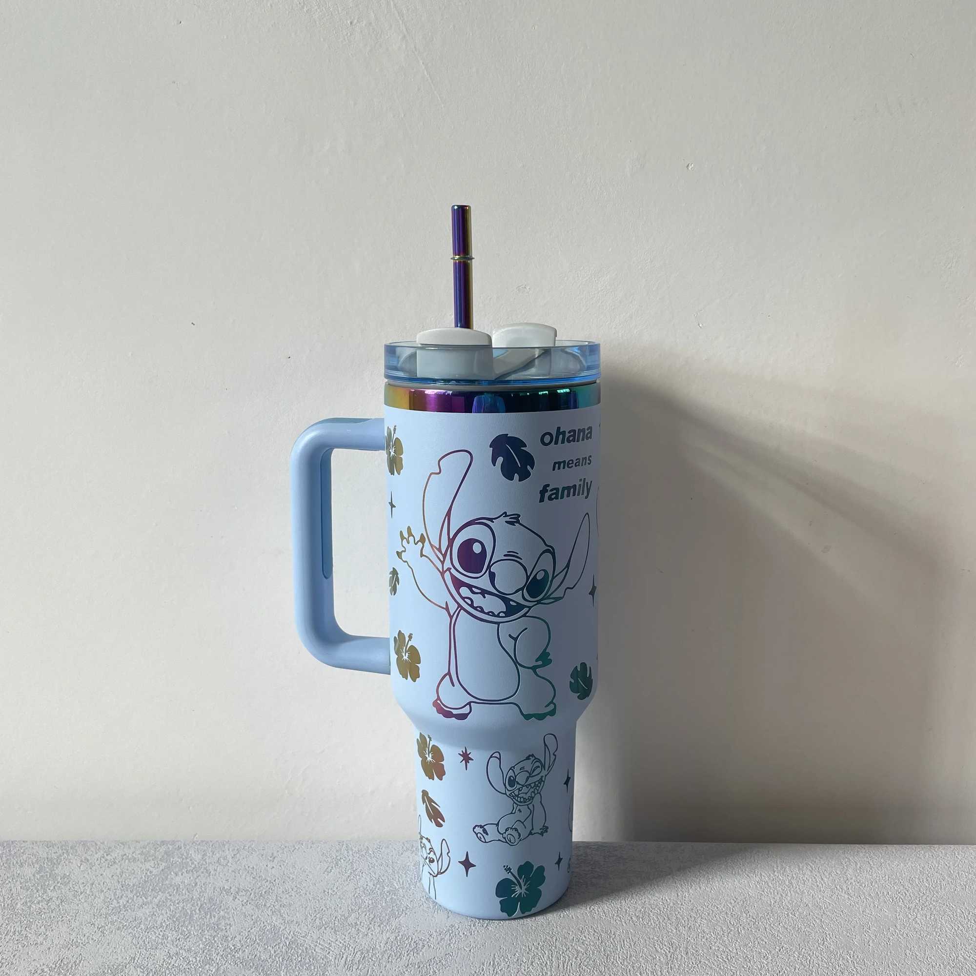 Thermal Coffee Stitch Cup with Straw Stainless Steel Vacuum Insulated Tumbler 40oz Thermal Iced Travel Cup for Outdoor R250621