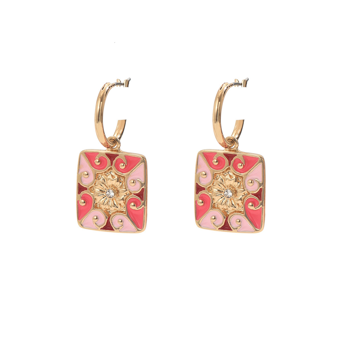 Trendy Corful Oil Drop Design Inlaid Stud Earrings Versatile Women's Clips Ear Jewelry