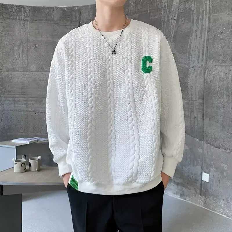 Autumn2022 New Mens Sweatshirt Niche Design Sensibility Round Neck High-End Inner Long Sleeve Base Layer Top Casual Scene XJ250621