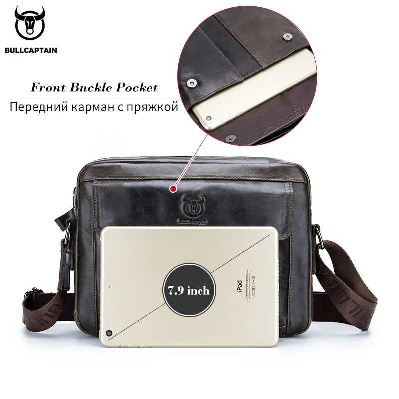 BULLCAPTAIN Genuine Leather Mens Crossbody Bag Large Capacity Casual Multifunctional Handbag A Fashion Business Briefcase Z250621