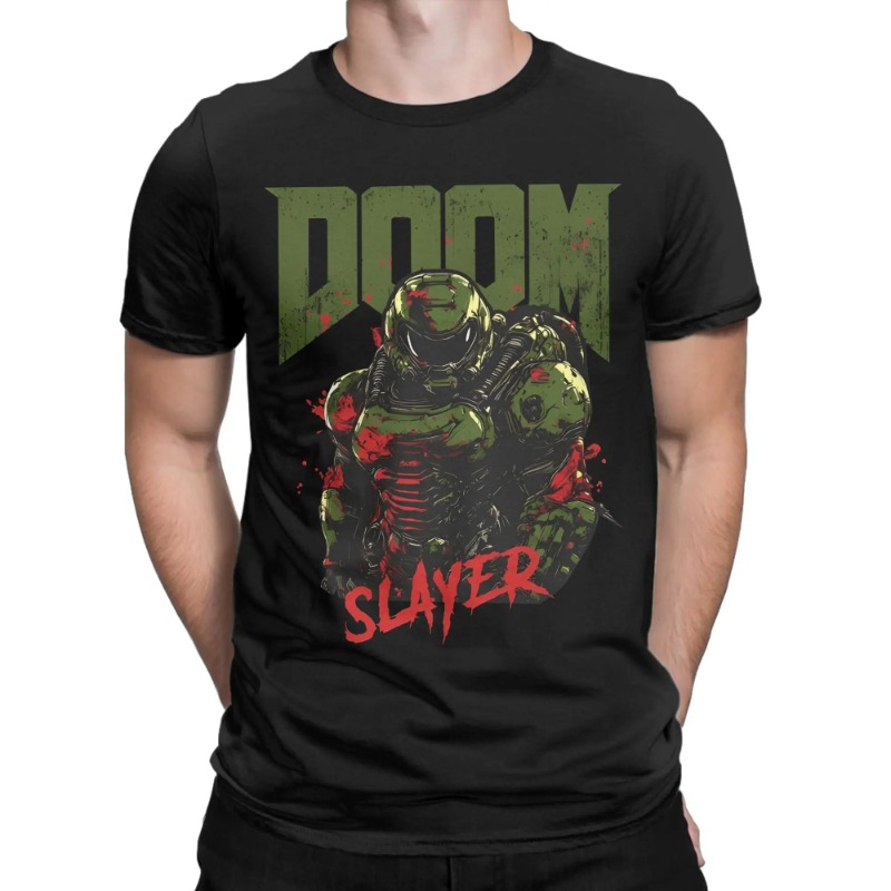 T-shirt Funny DOOMS SLAYERS T-Shirts for Men O Neck 100% Cotton T Shirt Dark Ages Short Sleeve Tee Shirt Gift Idea Clothes