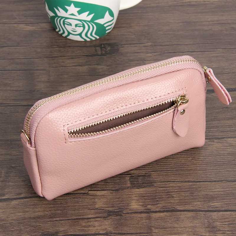 Fashion Cowhide Women Long Clutch bags Genuine Leather Lady Coin Purse Female Zipper Wristlet Wallet Mobile phone bag billfold Z250621