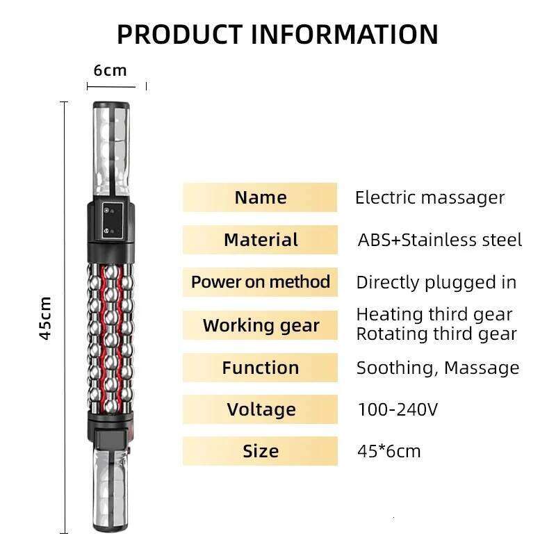 Red Light Heated Massage Device Roll 360° Rotating Lymphatic Drainage Roller For Body Anti Cellulite Slimming Massager