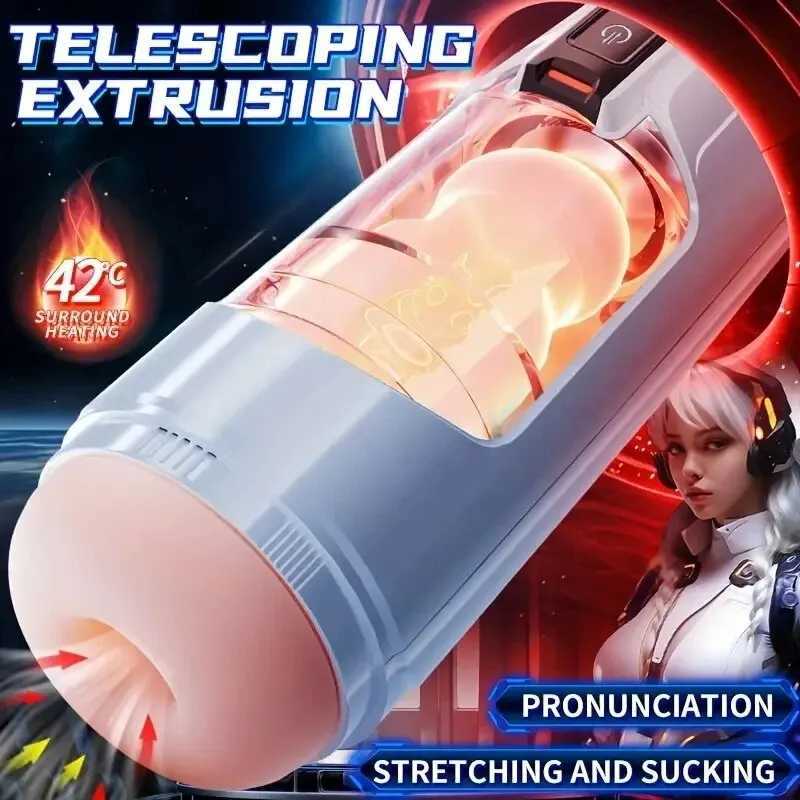 Automatic Thrusting Heating Masturbator Blowjob Penis Stimulation Equipment Machine Voice Masturbators Cup Sex Toy Adult Goods W250621