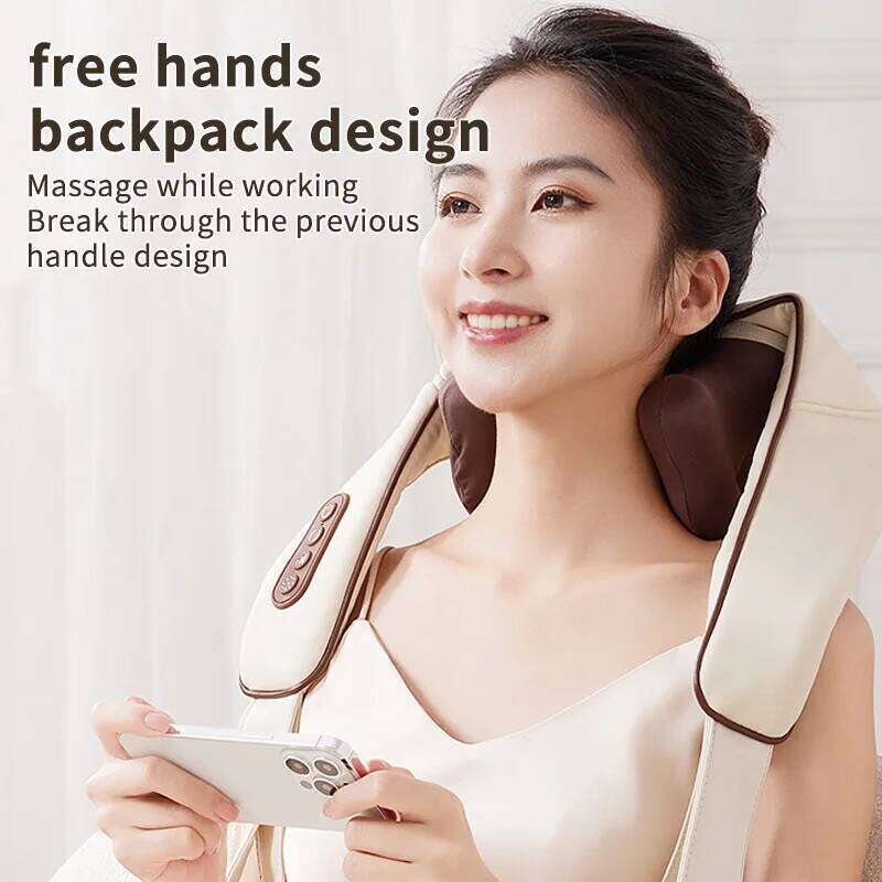 (With Gift Box) Electric Cervical Massage Shawl Wireless Rechargeable Portable Heated Kneading Neck Massager 2024 Shiatsu Body