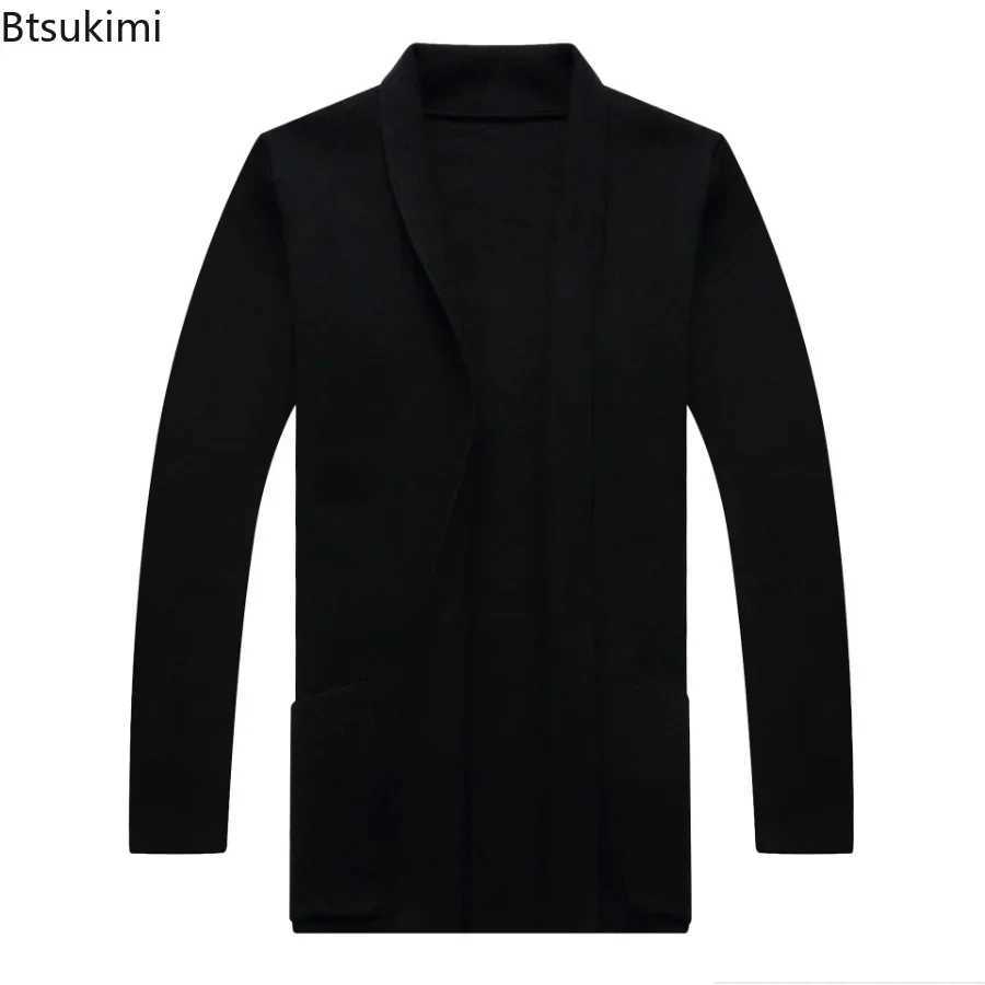 New 2025 Mens Spring Autumn Sweater Coats Cardigans Slim Fit Long Solid Knitted Jacket Male Casual Sweater Cardigan Coats S-4XL Z250621