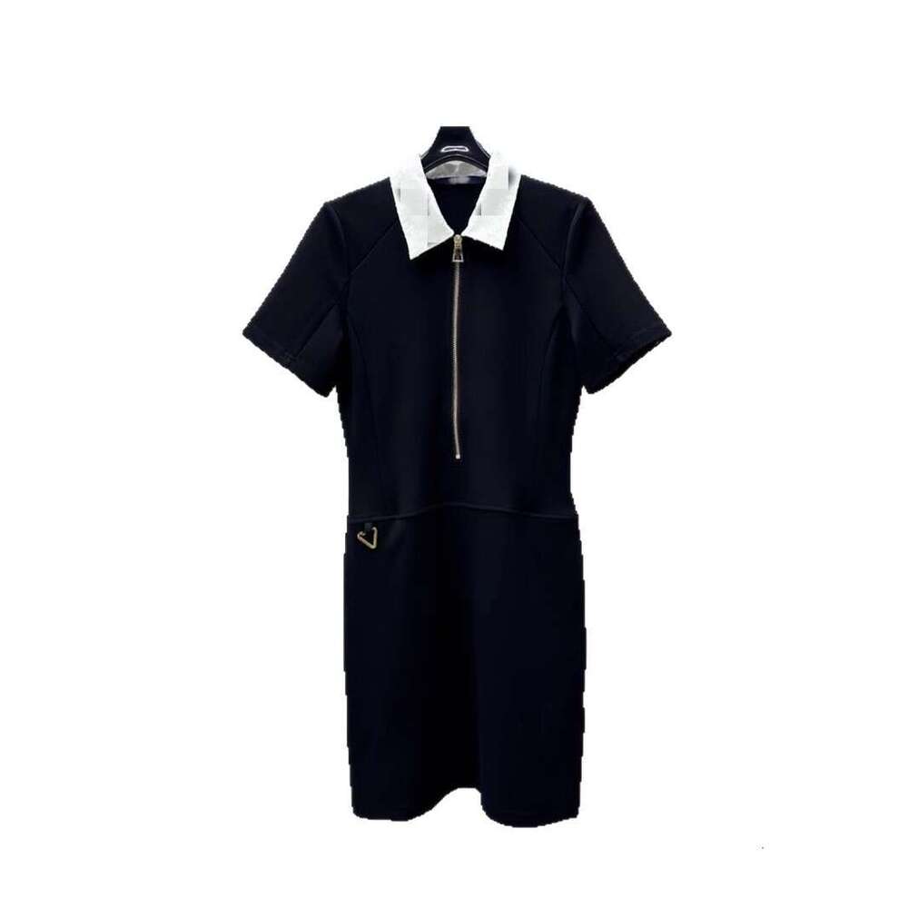 Long Dress Donkey Home South Oil New Zipper Patchwork Collar Dress Texture Draped Comfortable Commuting Dating Fashionable Outfit Sexy Long Skirt
