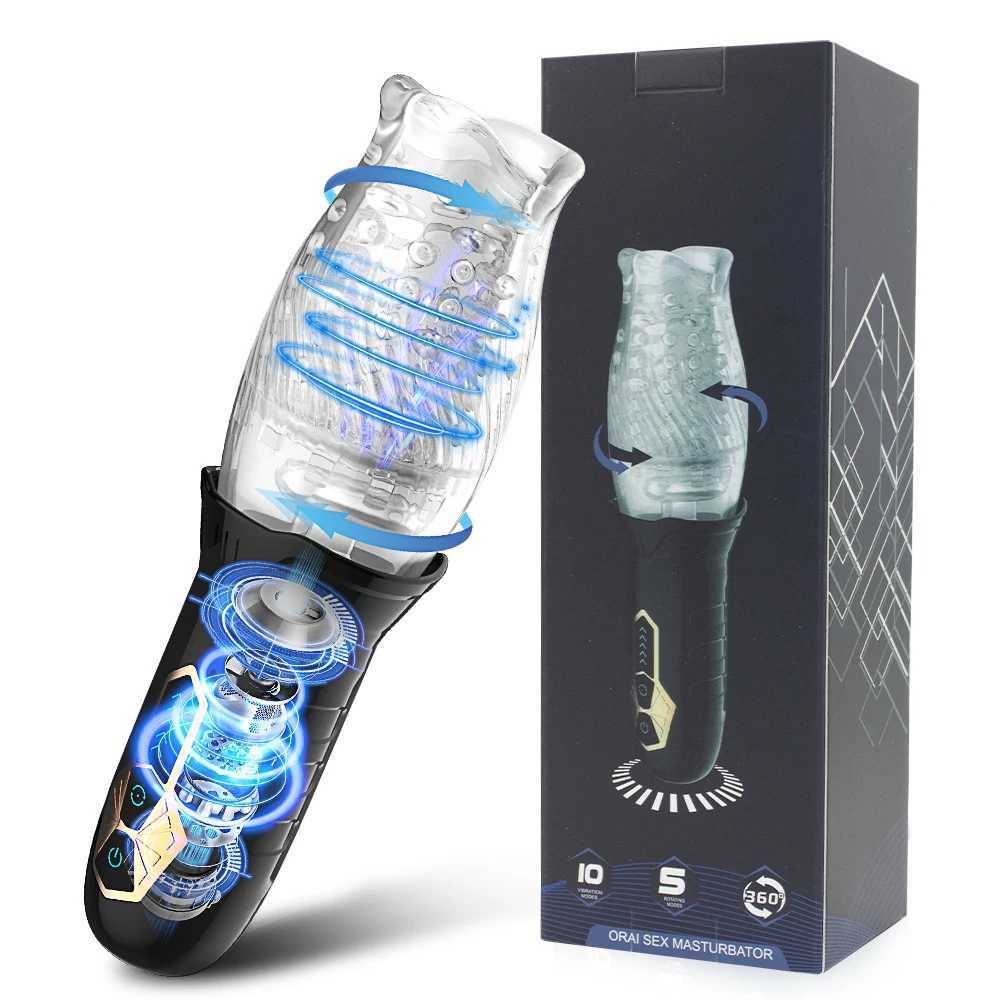 Male Automatic Masturbator Cup 360 Rotating Penis Blowjob Pussy Stimulator Vagina Real Oral Vibrator Sex Toys for Adults Men W250621