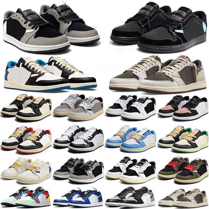 Designer Low Basketball Shoes Men Women Fashion UNC Pine Green Pairs University Blue Grey Red Yellow Banned Bred Black Toe Court Purple Sneakers 36-47