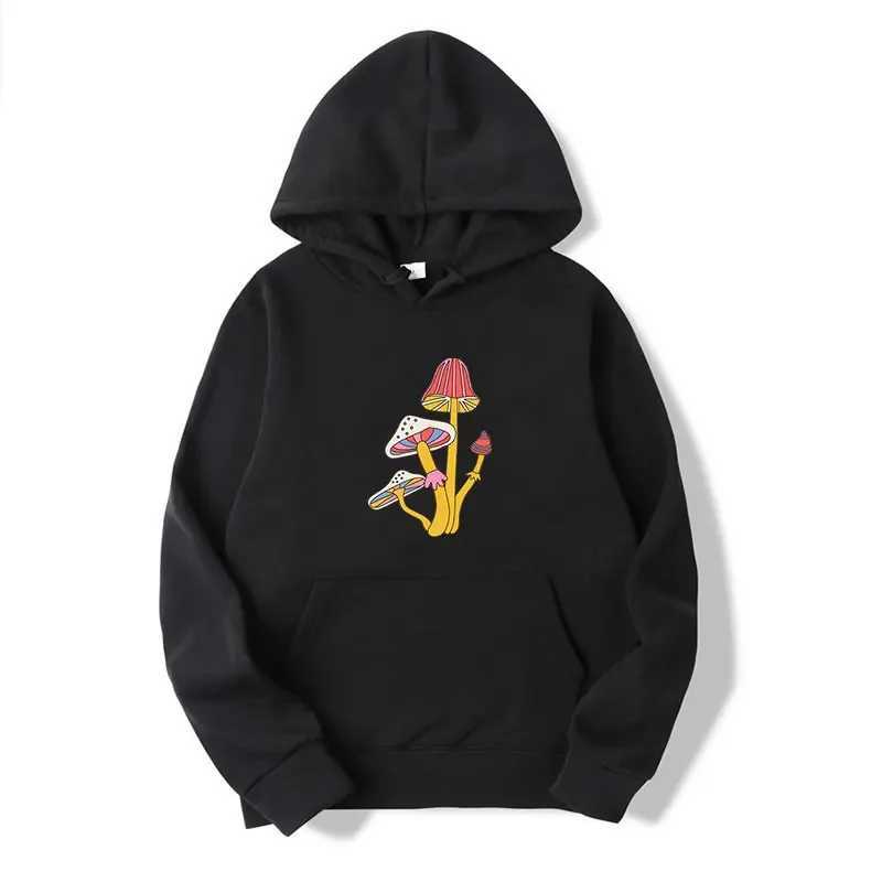 Rainbow Mushrooms Print Hoodies Men Women Fashion Loose Sweatshirt Casual Hooded Top Male Hip Hop Streetwear XJ250621