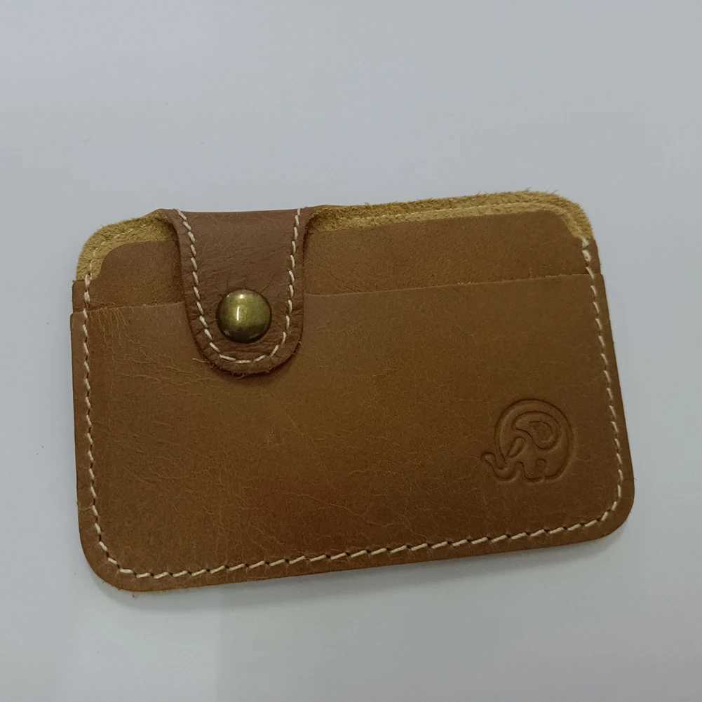 Vintage Leather Business Mini Holder For Men Women Convenient Small Wallet ID Cash Card Case Slim Coin Purse Z250621