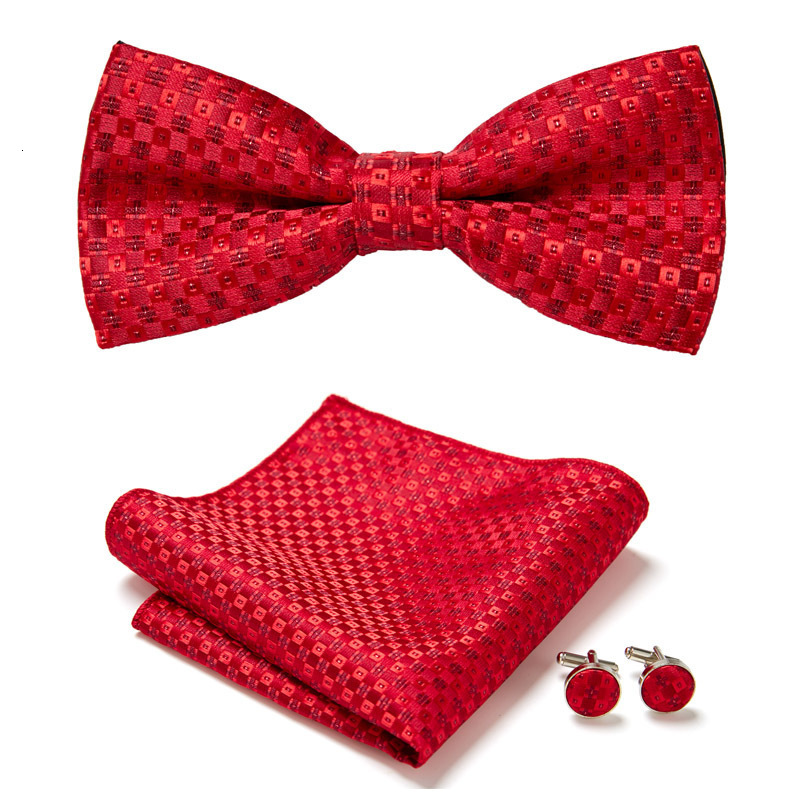 Black Floral Solid Self Tie Bow Tie Men Fashion Butterfly Silk Formal Business Wedding Party Bowtie Handkerchief Set DiBanGu 241225