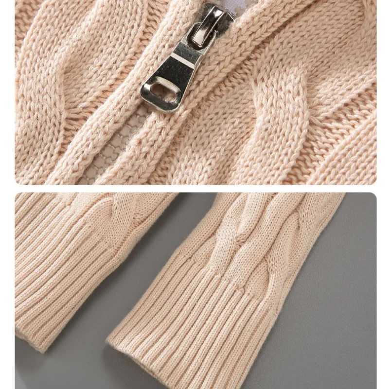 2025 New Autumn Winter Men Pullover Sweater Men Stand Collar Half Zip Cotton 100% Thickened Knit Solid Color High Street Clothes Z250621