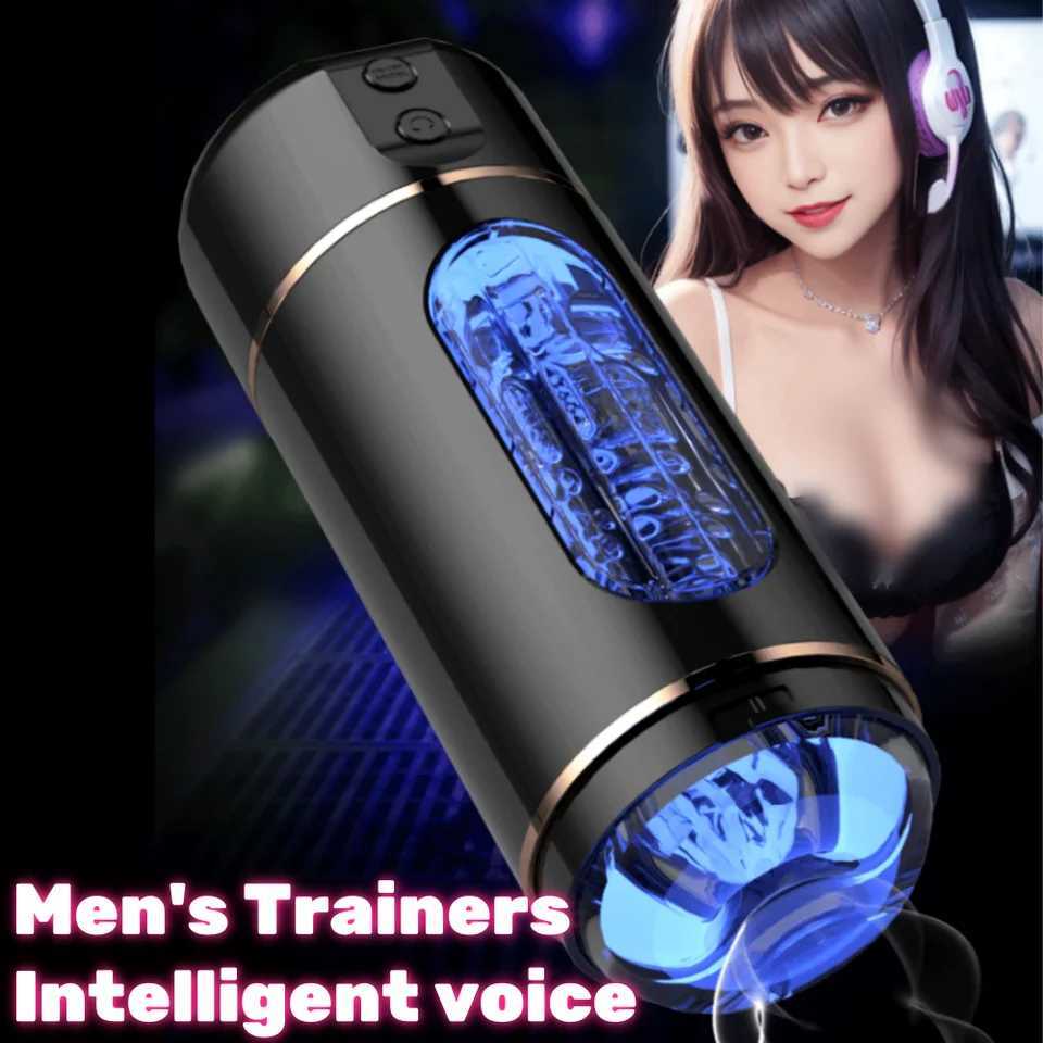 Pocket Pussy Sex Machines Automatic Male Masturbator Cup Realistic Oral Sucking Intelligent Voice Blowjob Sex Toy for Men W250621