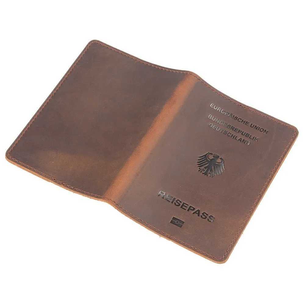 Cowhide Card Bag for Germany Handmade Passport Cover Designed For German Card Holder Business Passport Case Bag Z250621