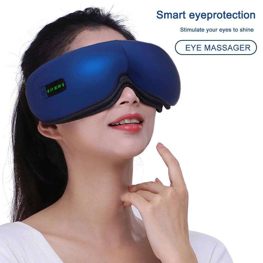 Electric Bluetooth Therapy Massager Music Massage SPA Collapsible Air Pressure Heating Eye Fatigue Relieve Rechargeable