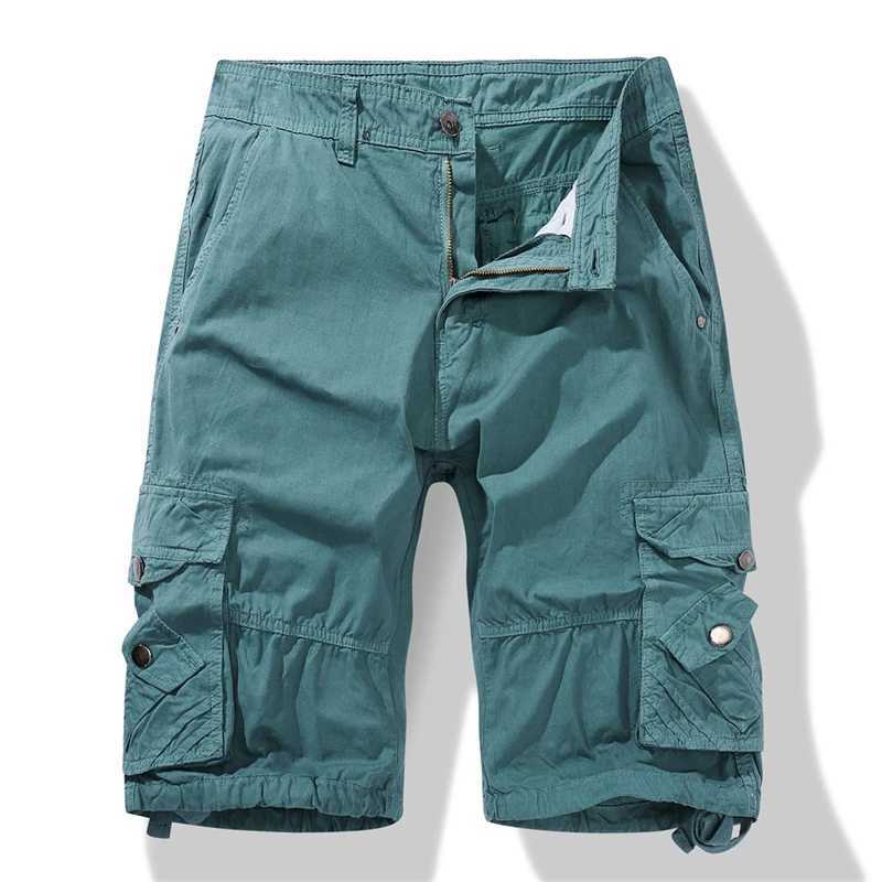 Cargo Shorts New Men Casual Loose Straight Multi-pocket Shorts Fashion Brand Mens Military Tactical Shorts Male Cotton Shorts W250621