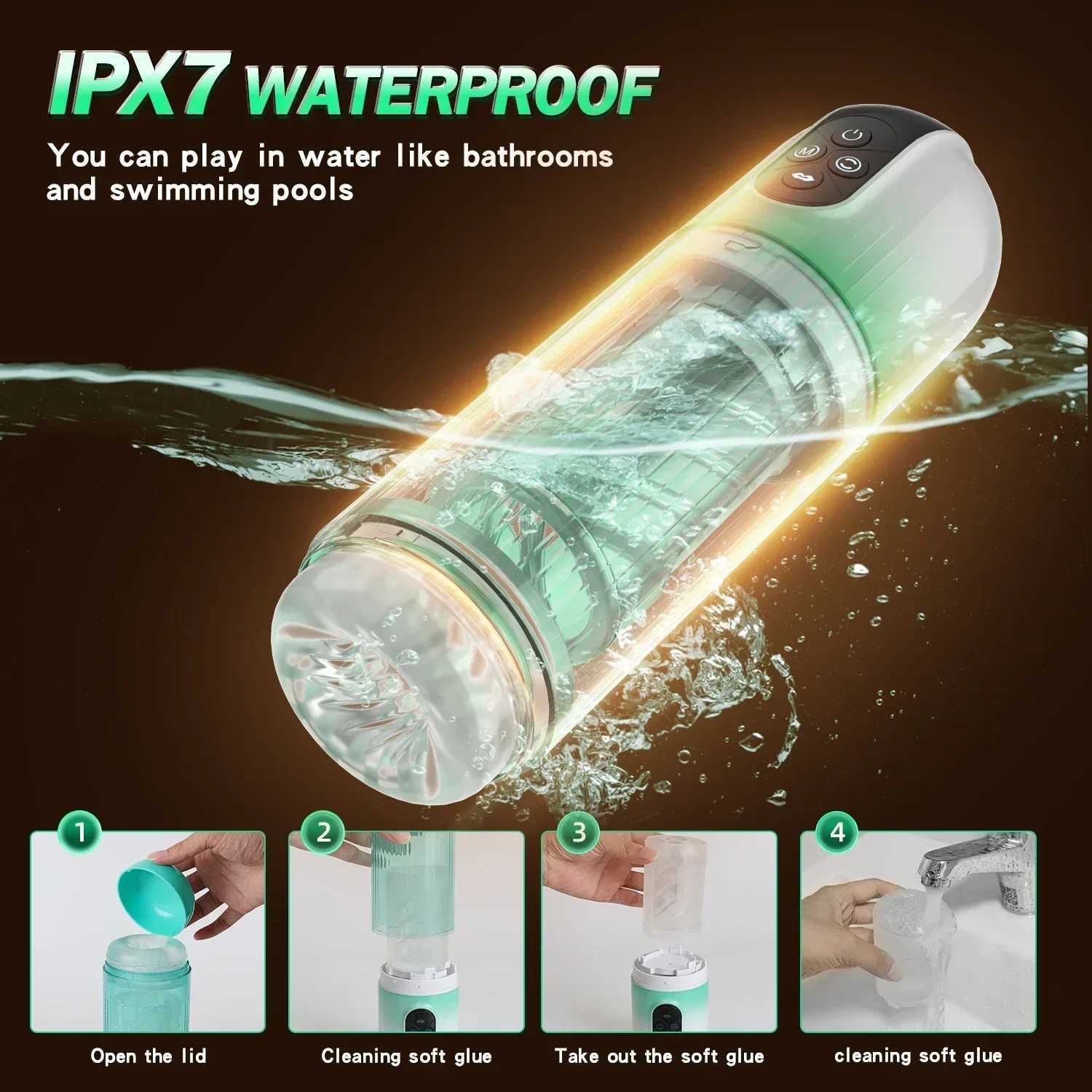 FAAKHESEKS 7 Rotating Sucking Water SPA Automatic Male Masturbator Real Pussy Adult Masturbation Sex Toys For Men Blowjob Machine W250621