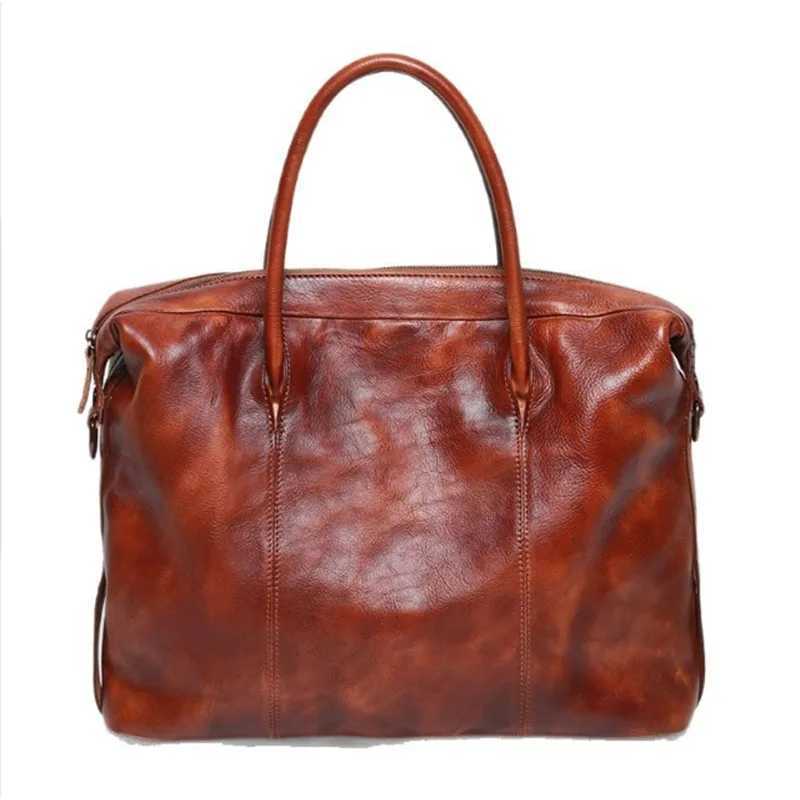 Real leather handbag new mens briefcase high-quality computer bag single shoulder diagonal cross bag Z250621