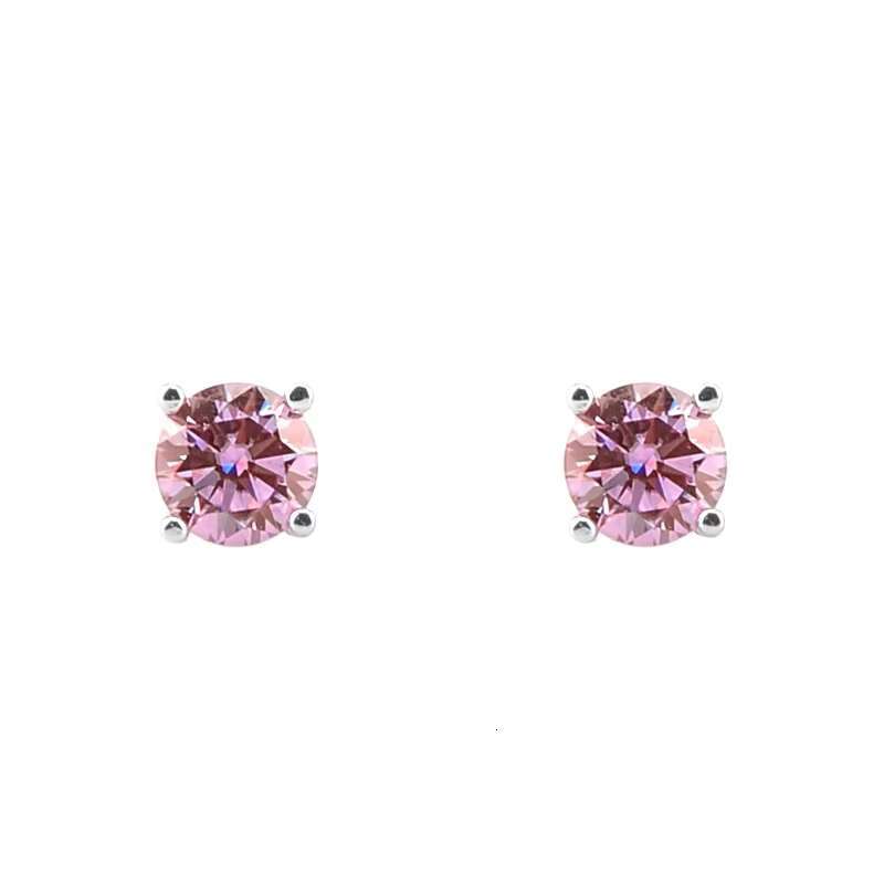 Wholesale S925 Sterling Silver Violet Moissanite Diamond Stud Earrings Unisex Hip Hop Personality Jewelry
