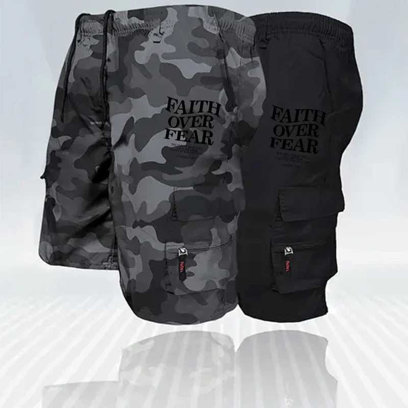 Mens Urban Cargo Shorts Camo Print Big Pockets Summer Outdoor Casual Utility Style Fabric Short Pants Loose Fit New Design W250621