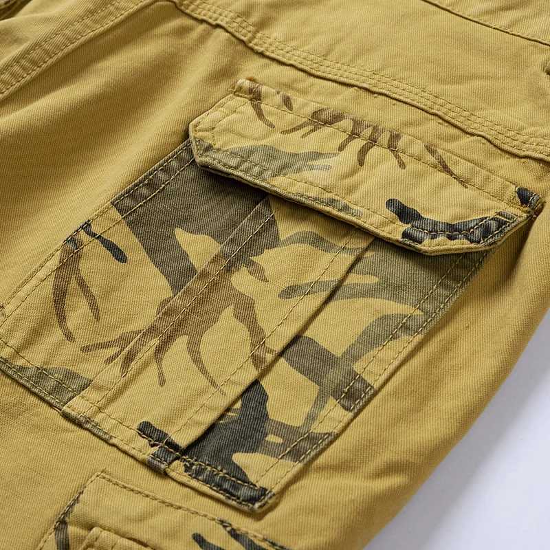 2025 Summer New Camouflage Tactical Cargo Shorts Men Khaki Jogger Military Cargo Shorts Men Cotton Casual Loose Men Shorts W250621