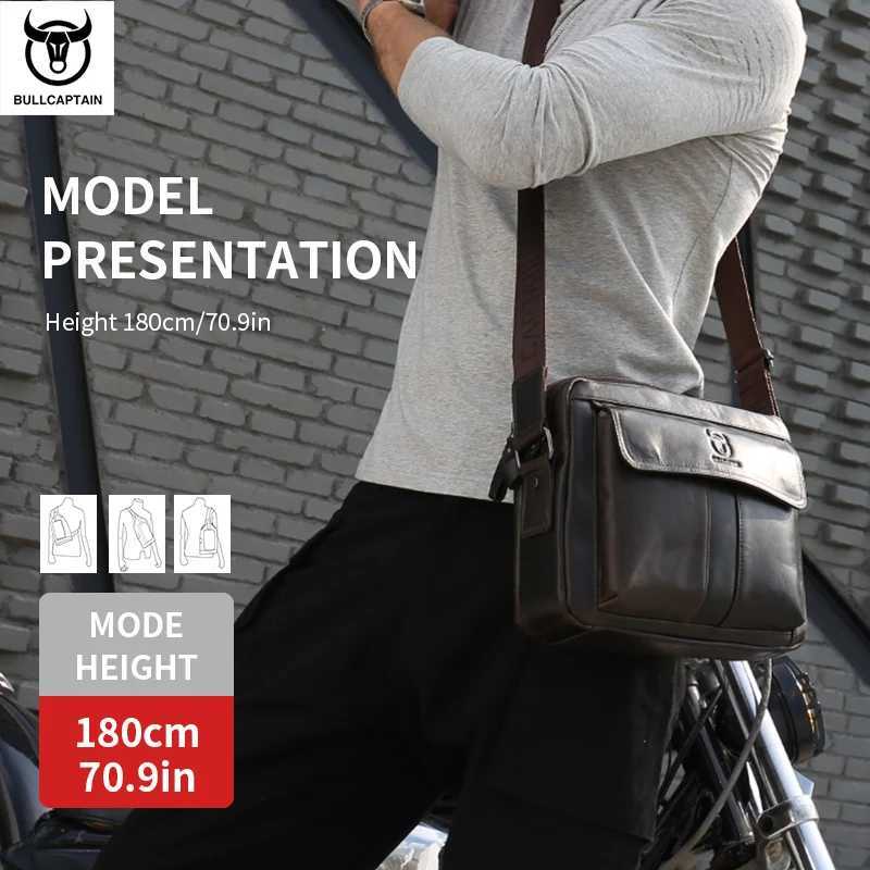 BULLCAPTAIN Genuine Leather Mens Crossbody Bag Large Capacity Casual Multifunctional Handbag A Fashion Business Briefcase Z250621