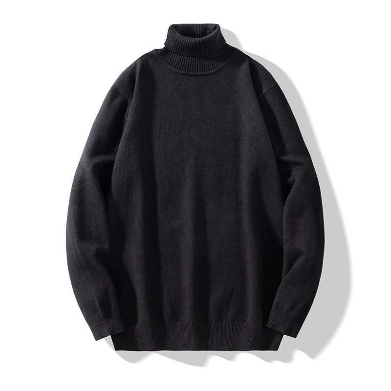 Autumn Winter Mens Mink Velvet Turtleneck Sweater Casual Knitting Pullovers White Black Knitwear Long Sleeve Sweater Pullover Z250621