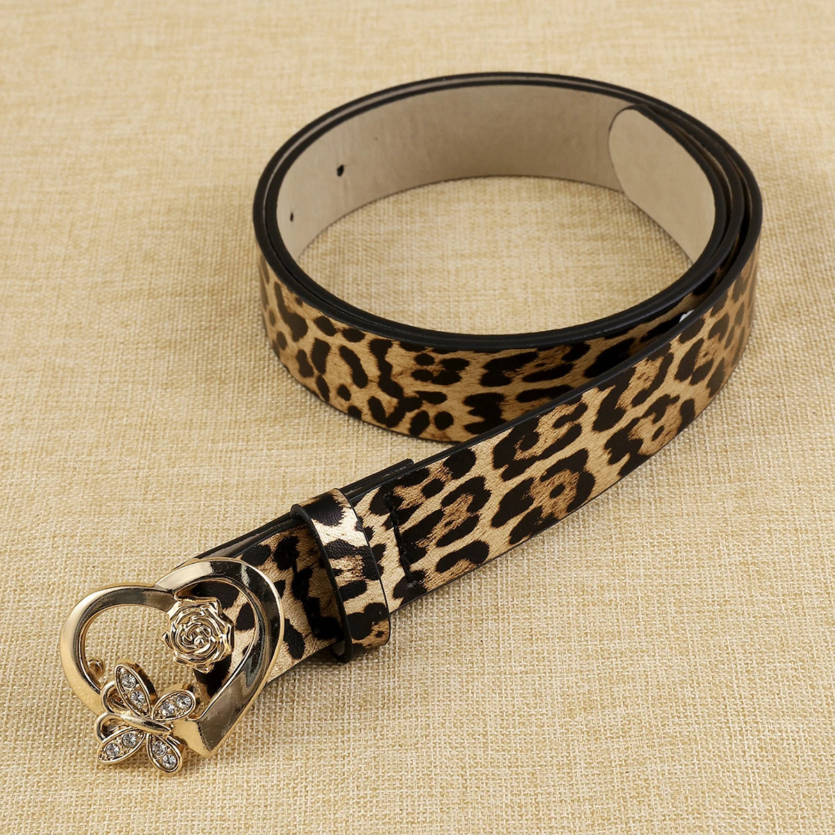 1 Leopard Print PU Womens Belt Bohemian Style Belt Love Metal Buckle Fashion Party Wear Date Essentials 250617